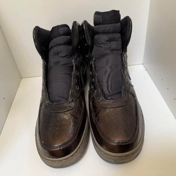 USED - Nike Air Force 1 High Premium Size 10 brand new 2012 Black/Black - Picture 2 of 5